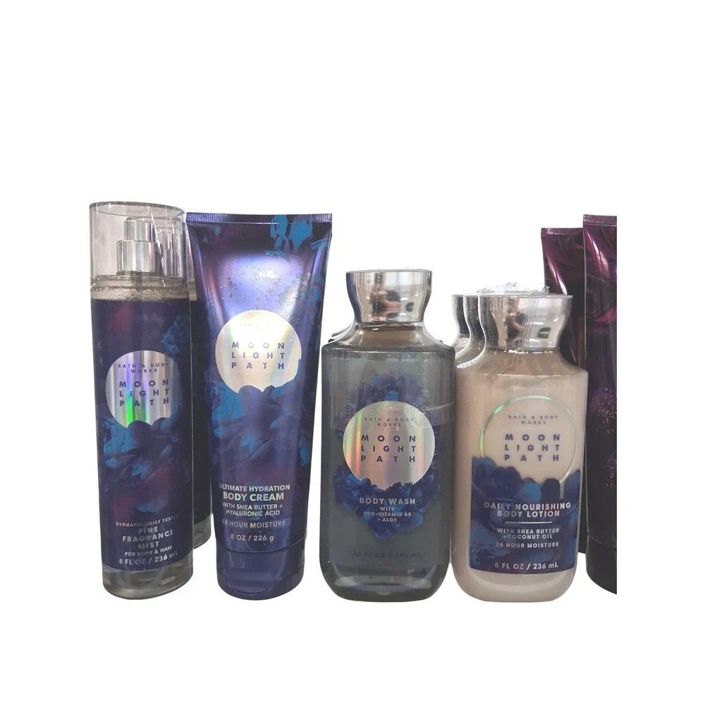 Bath & Body Works Women's Moonlight Path 4pcs Body Mist Cream Wash‎ Lotion Femi